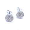 Classic Halo Sterling Circle Silver Earrings