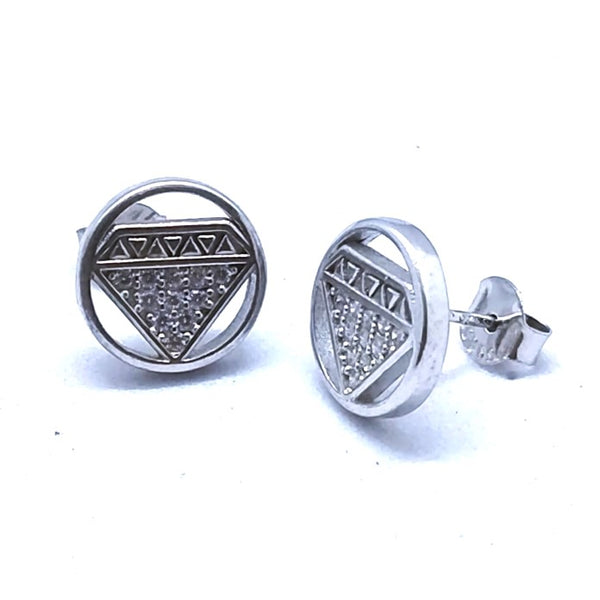 Celestial Spark Studs Silver Earrings