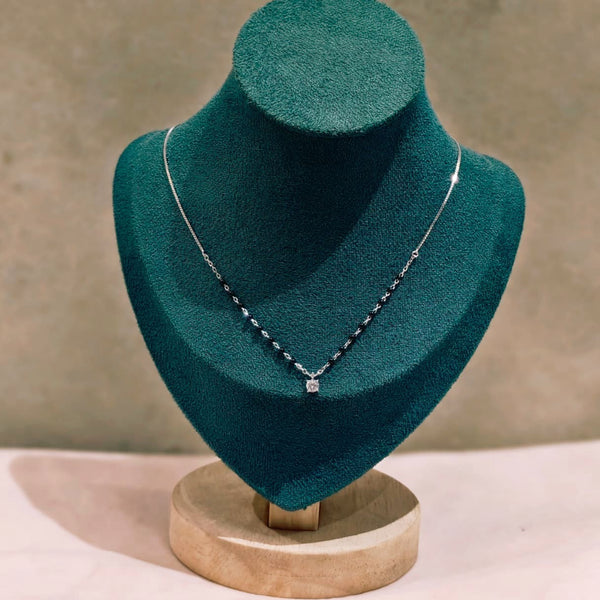 Pearl Pear Silver Mangalsutra