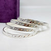 Elegant Charm Sterling Silver Bangle Set