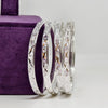 Crystal Accent Sterling Silver Bangle