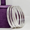 Vintage Floral Engraved Sterling Silver Bangle
