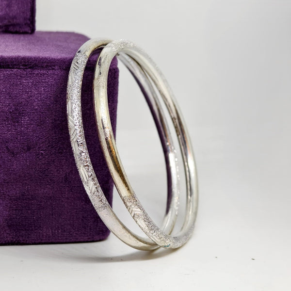 Textured Wave Sterling Silver Bangle