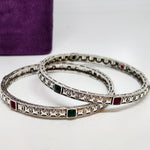 Mystic Bloom Sterling Silver Oxidized Bangle