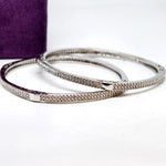 Royal Radiance Sterling Silver Diamond Bangle