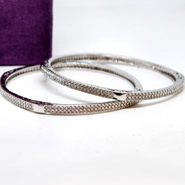 Royal Radiance Sterling Silver Diamond Bangle