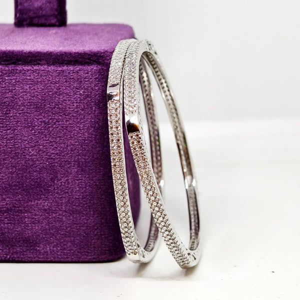 Royal Radiance Sterling Silver Diamond Bangle