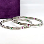 Noble Sparkle Sterling Silver Diamond Bangle