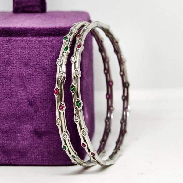Velvet Radiance Silver Diamond Bangle