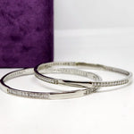 Noble Sparkle Sterling Silver Diamond Bangle