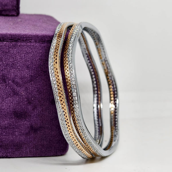 Celestial Rose Diamond Silver Bangle