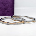 Celestial Rose Diamond Silver Bangle