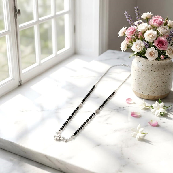 Sun Glow Silver Mangalsutra