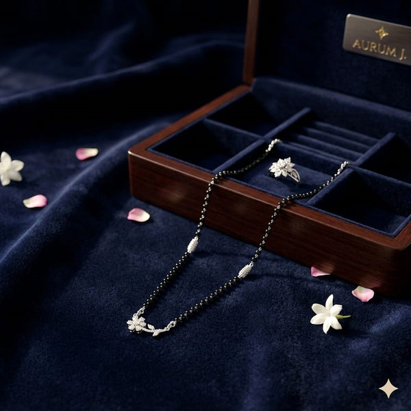 Sun Glow Silver Mangalsutra