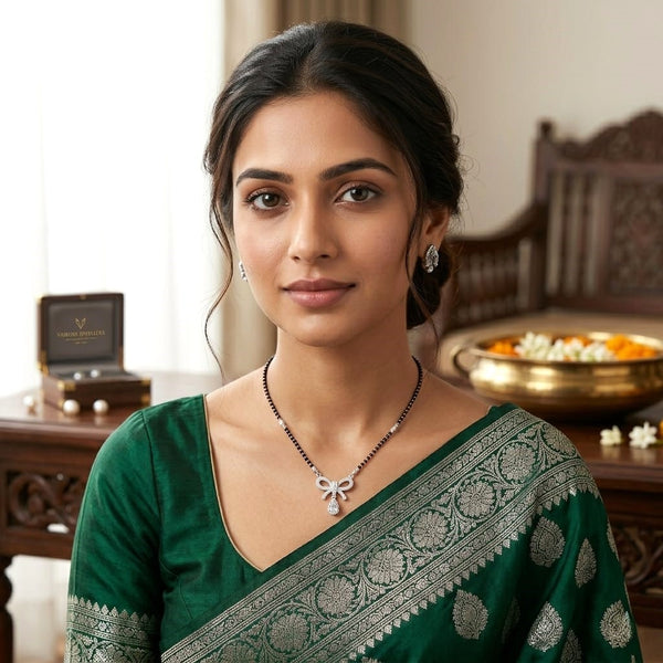Pearl Charm Silver Mangalsutra