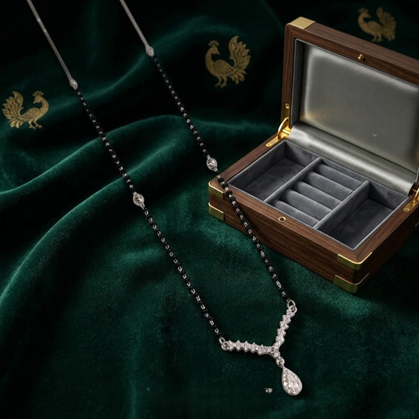 Crystal Touch Silver Mangalsutra