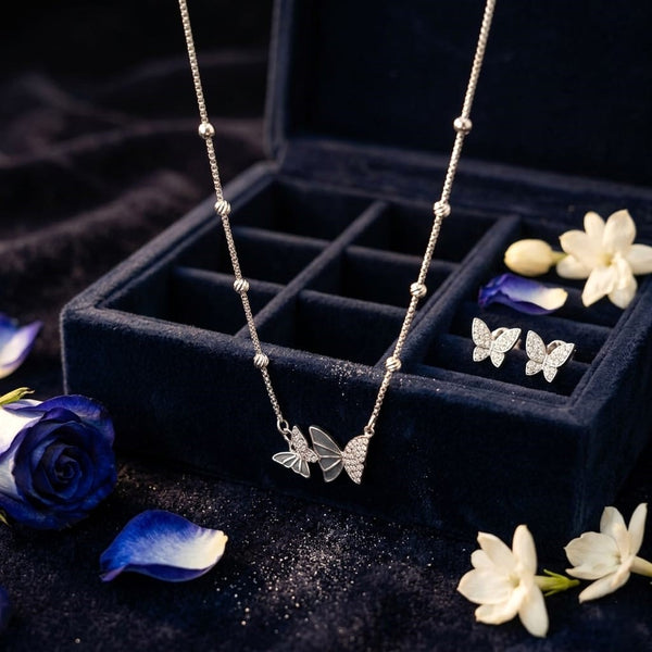 Butterfly Charm Silver Mangalsutra 🦋