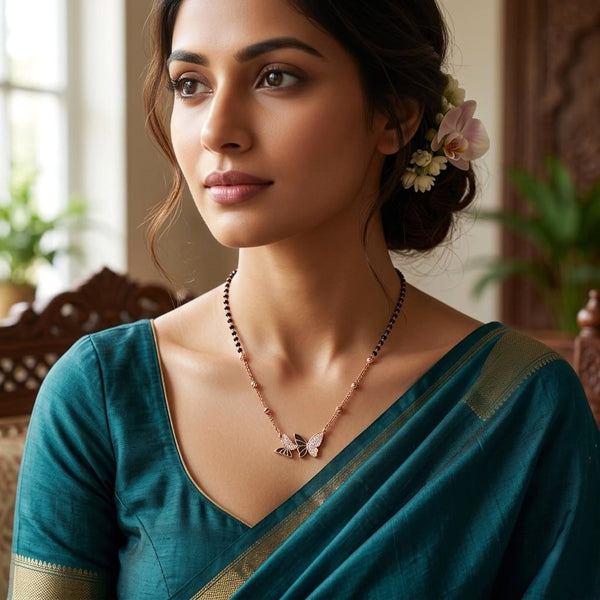 Butterfly Charm Silver Mangalsutra 🦋