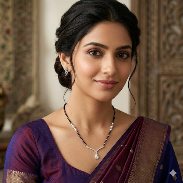 Classic Antique Charm Silver Mangalsutra