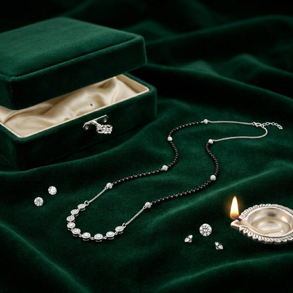 Circle Glow Silver Mangalsutra