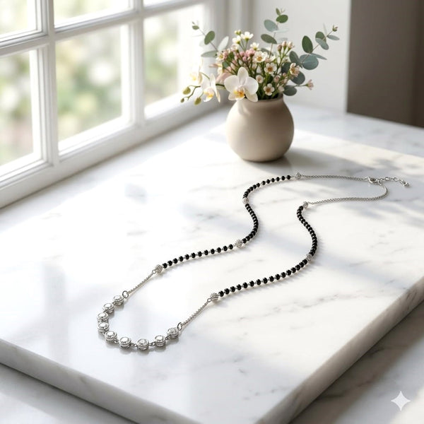 Circle Glow Silver Mangalsutra