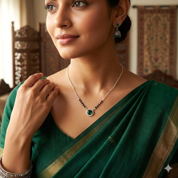 Sparkle Silver Mangalsutra