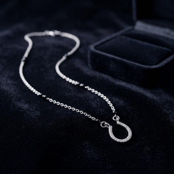 Lotus Charm Silver Mangalsutra