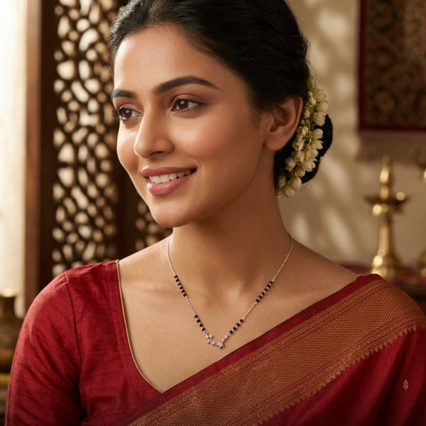 Modern Style Silver Mangalsutra