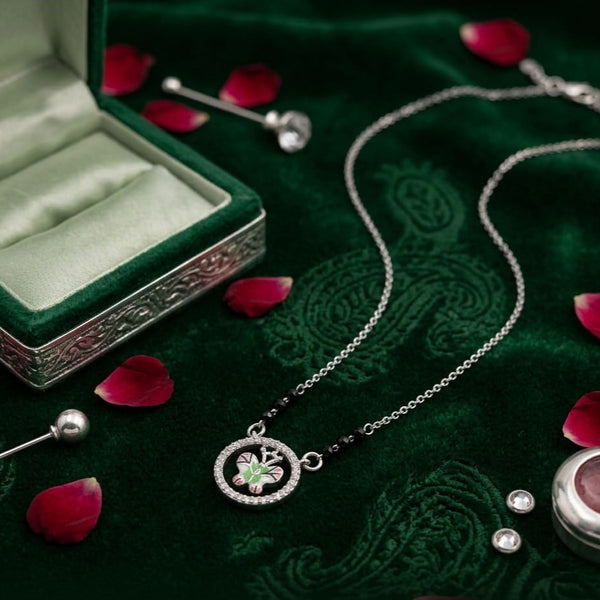 Butterfly Charm Silver Mangalsutra