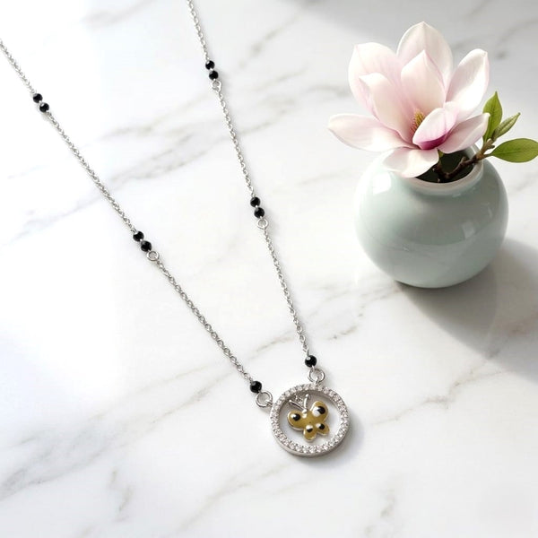 Circle Glow Silver Mangalsutra
