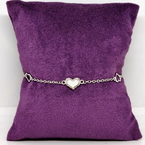 Heart Charm Silver Bracelet