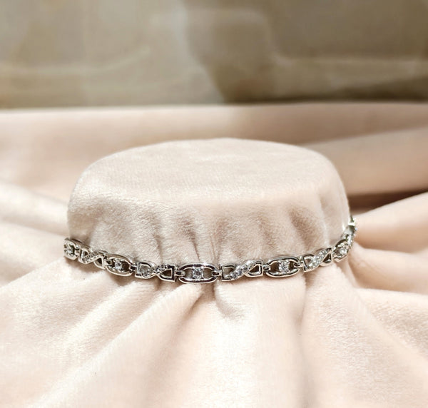 Crystal Shine Silver Bracelet