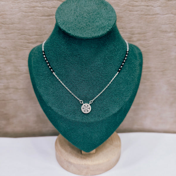 Crystal Glow Silver Mangalsutra