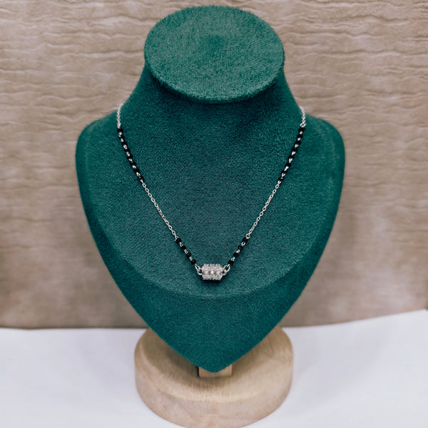 Classic Black Beads Silver Mangalsutra