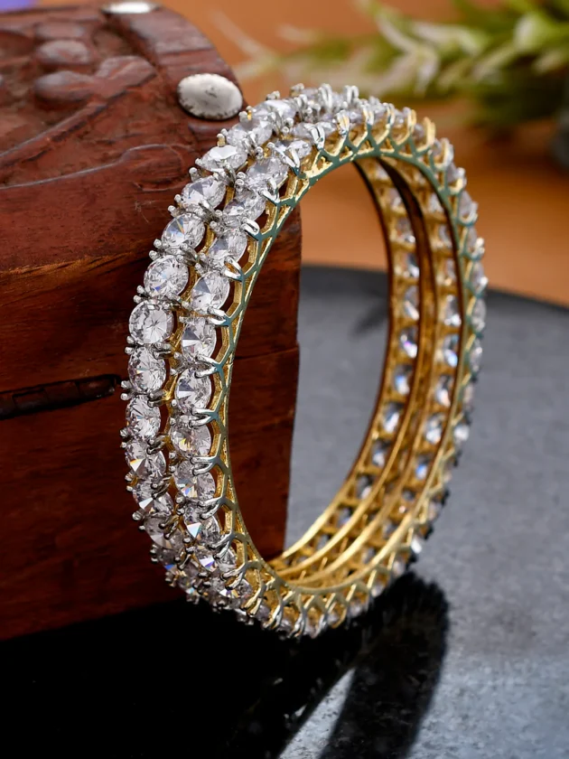 Gold Plated American Diamond Bangles