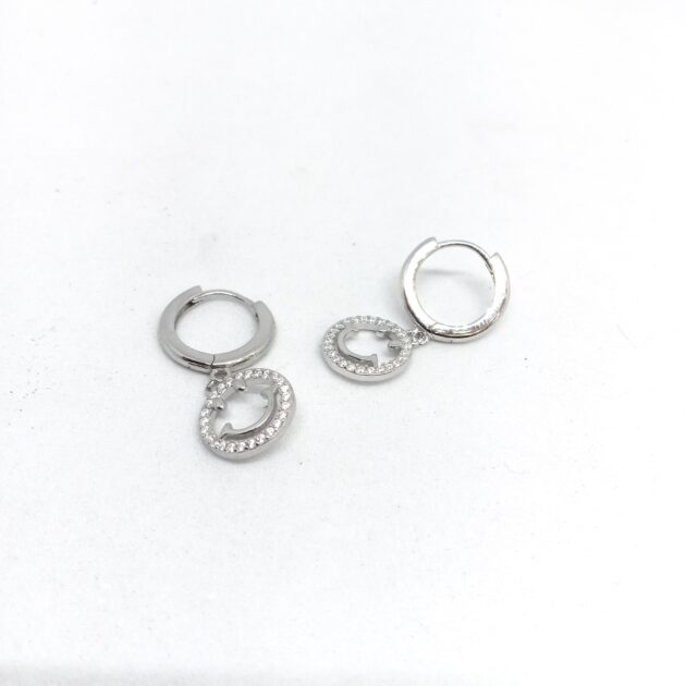 Circle Spark Silver Earrings