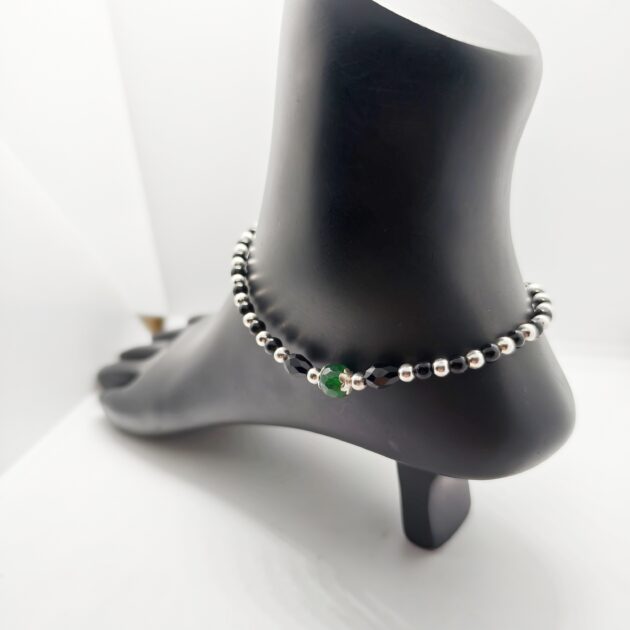 Noor Antique Silver Anklet - Image 3