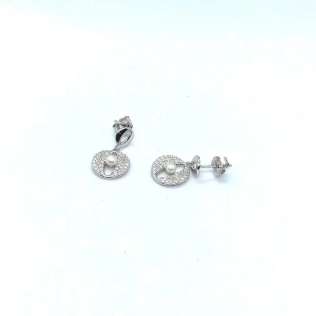 Moon Ring Silver Earrings