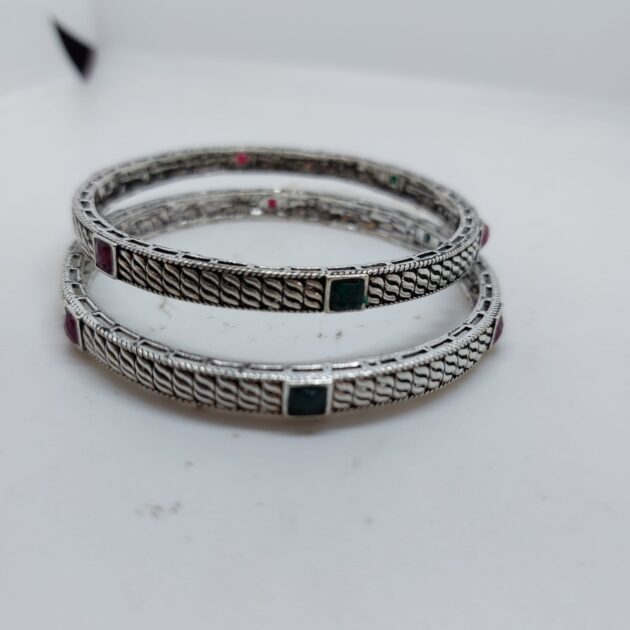 Antique Ghungroo Oxidised silver Bangle