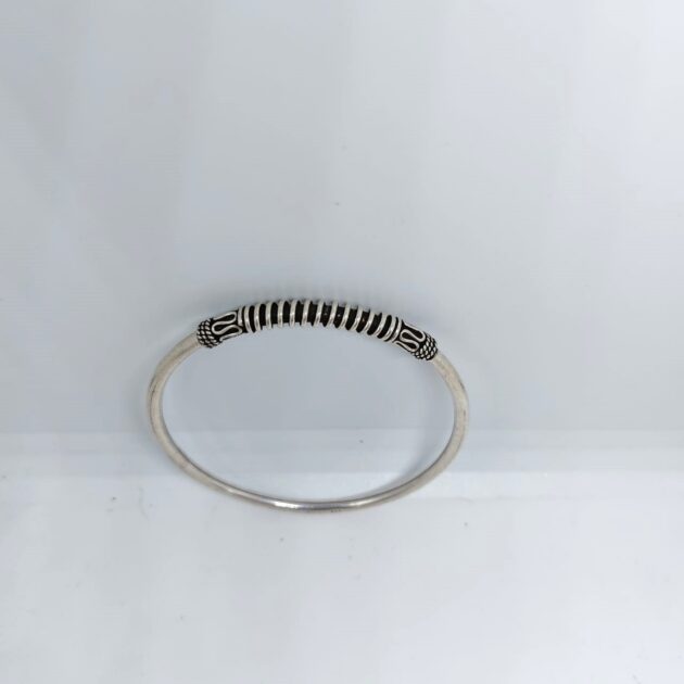 Oxidized Simran Balls silver Kada - Image 2