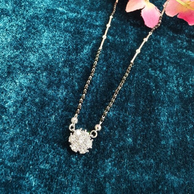 Lotus Blossom Silver Mangalsutra - Image 2