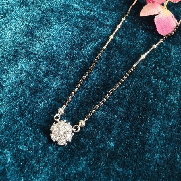 Lotus Blossom Silver Mangalsutra - Image 3
