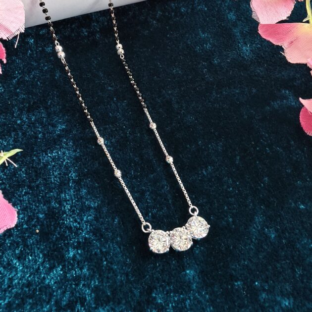 Contemporary Radiance Silver Mangalsutra - Image 2