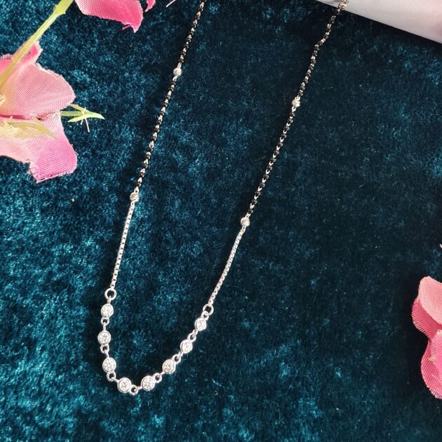 Boat Lily Silver Mangalsutra - Image 2