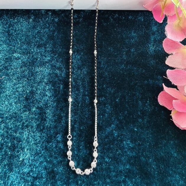 Boat Lily Silver Mangalsutra