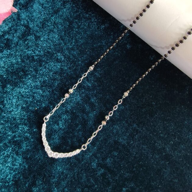 Solitaire Spark Silver Mangalsutra - Image 2