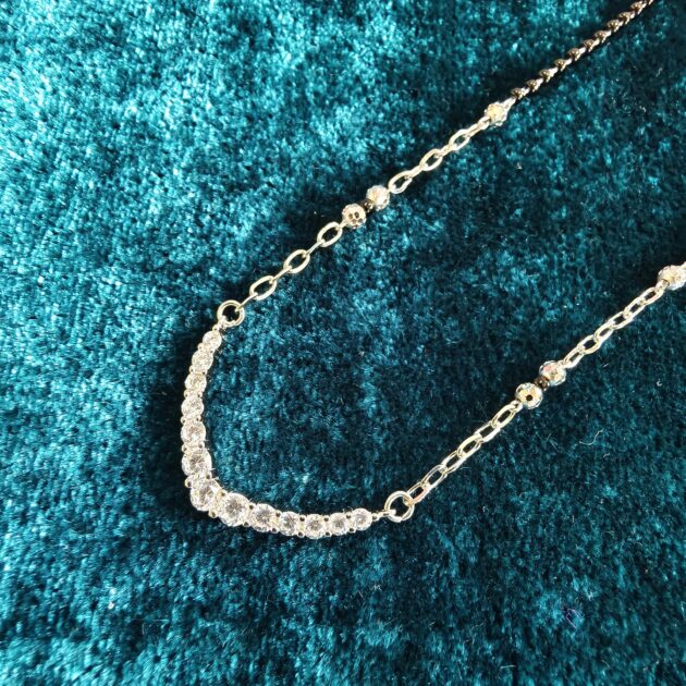 Solitaire Spark Silver Mangalsutra - Image 3