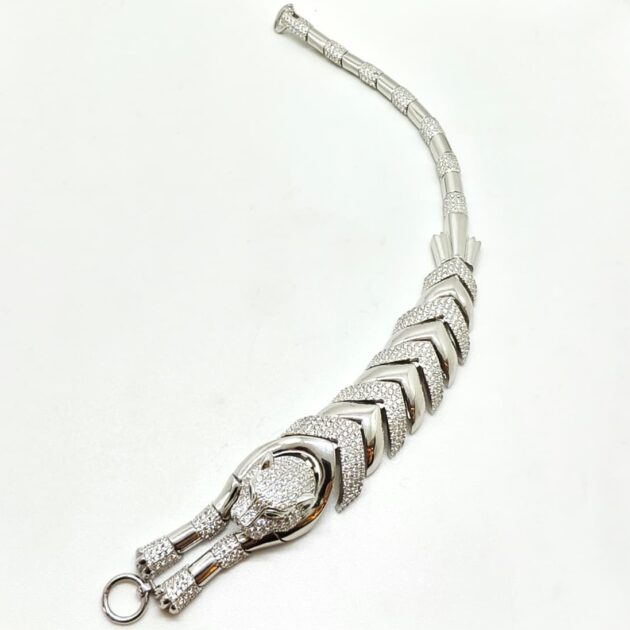 Silver Jaguar Tiger Bracelet - Image 2