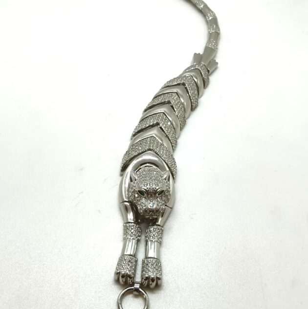 Silver Jaguar Tiger Bracelet - Image 3
