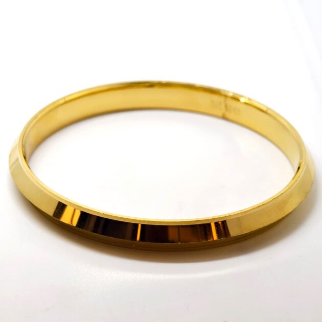 Edge‑Ribbed Two‑Tone Gilded Silver Kada - Image 2